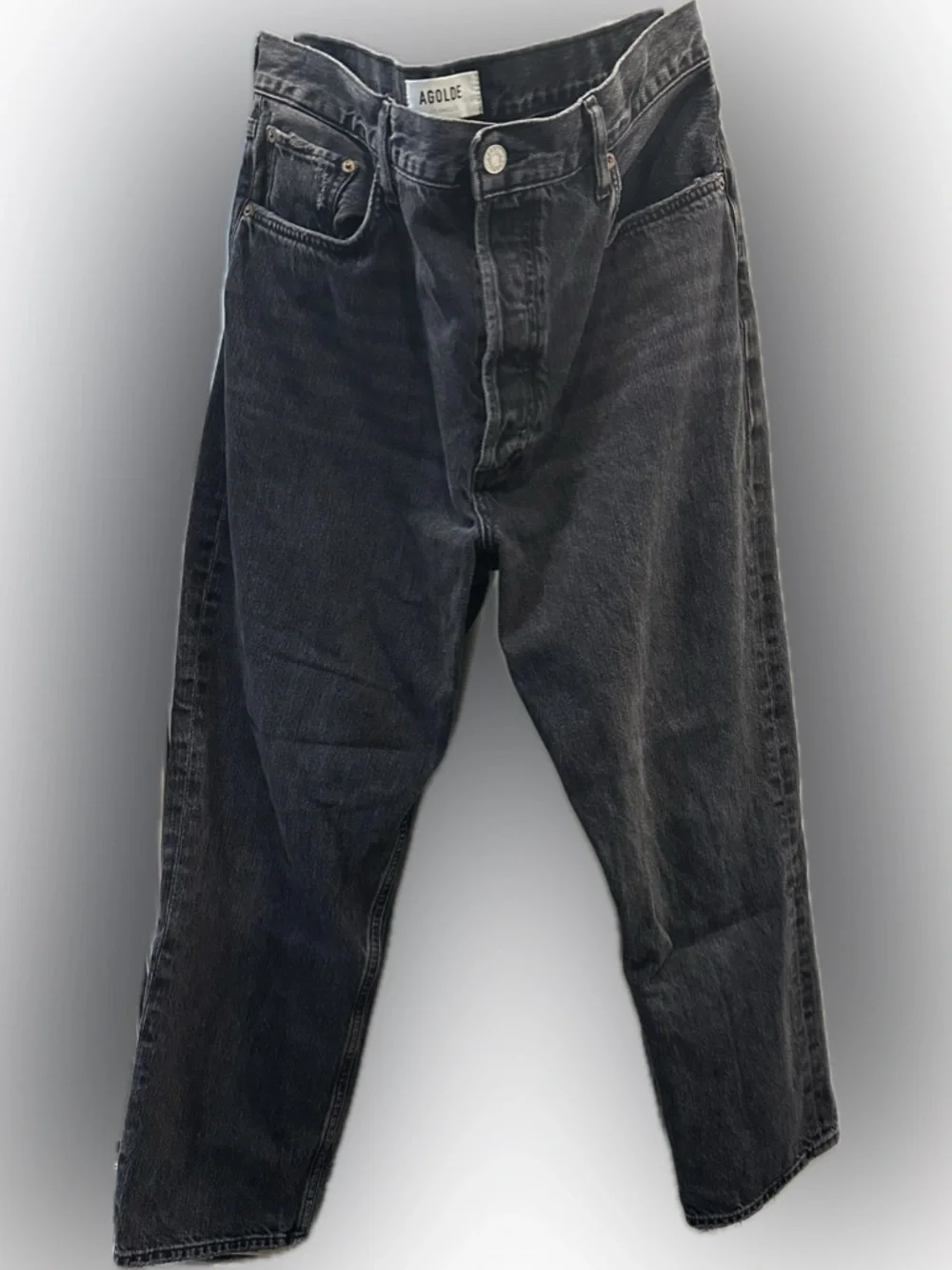 Agolde 90s Crop Midrise Straight | Washed Black - Picture 7 of 9